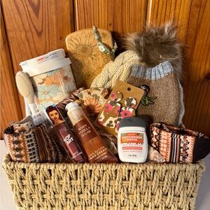Cozy Gift Basket with Accessories and Skincare